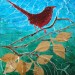 Red Bird with Branches